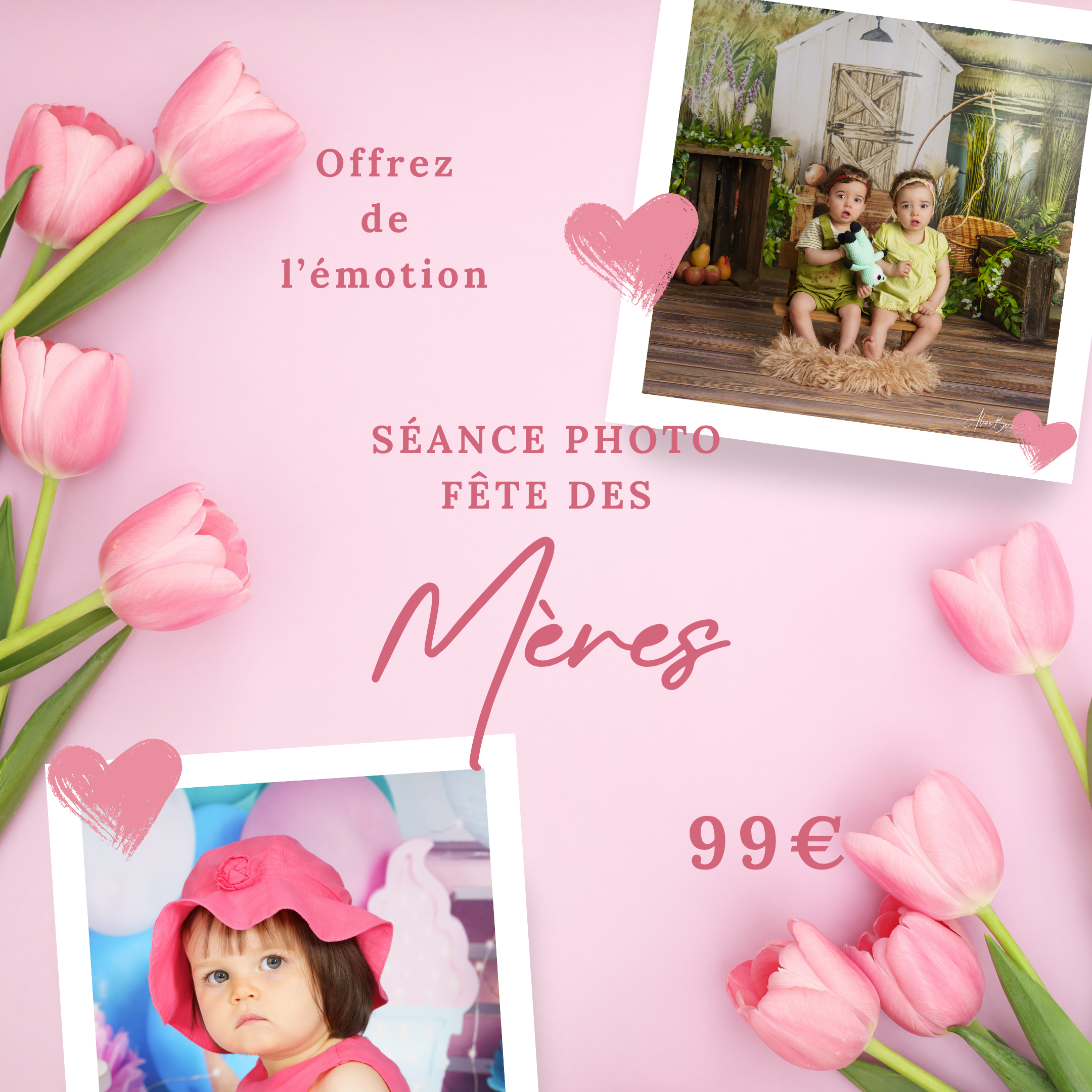 Affiche pub mini-séance de Noël, studio Aline Photo